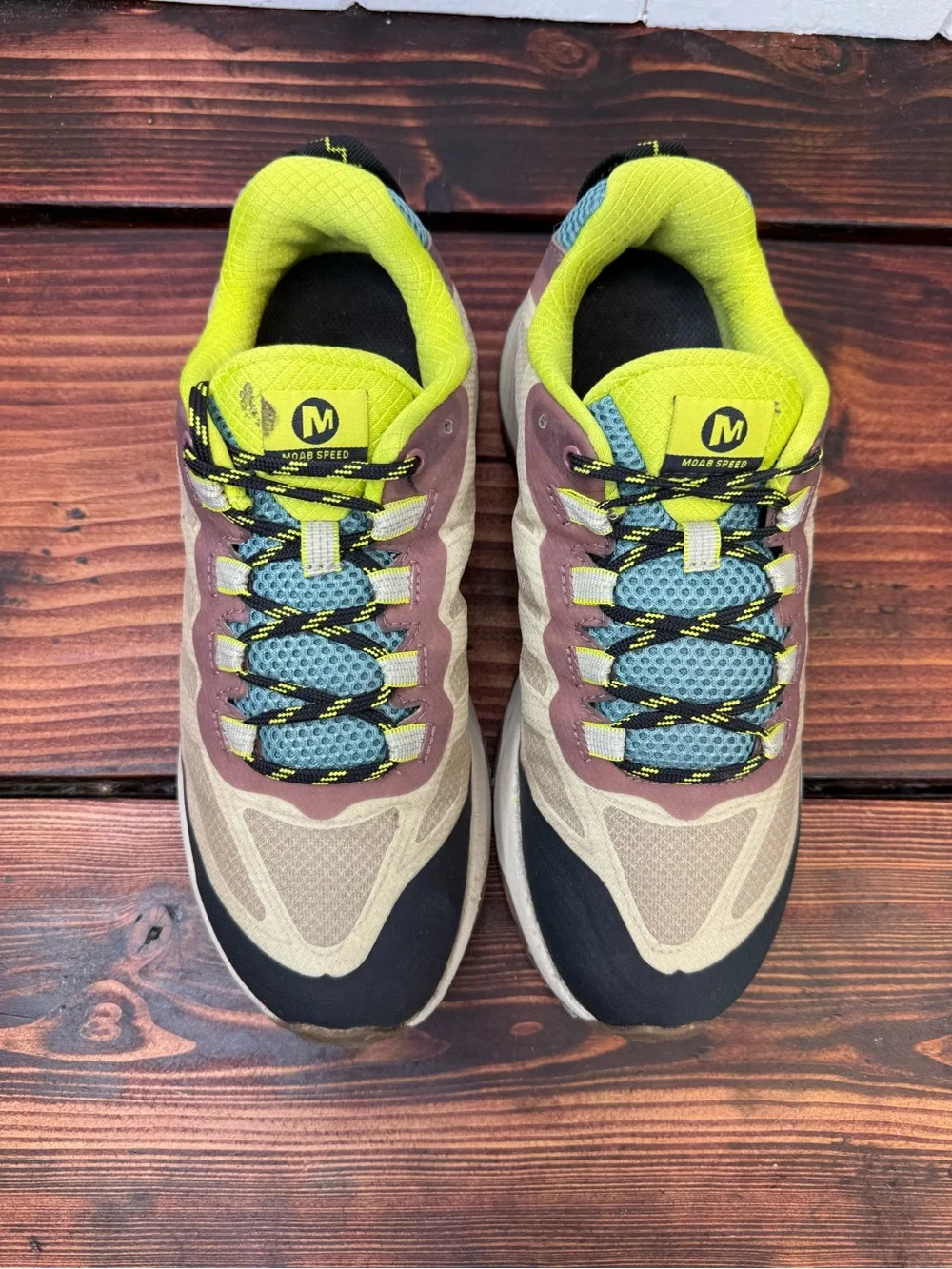 Merrell Moab Speed Vibram Trail Hiking Shoes Women’s 9 Beige Lime